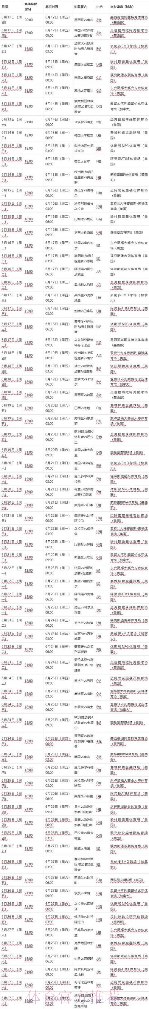 世界杯每日赛程靠谱吗 世界杯每日赛程靠谱吗