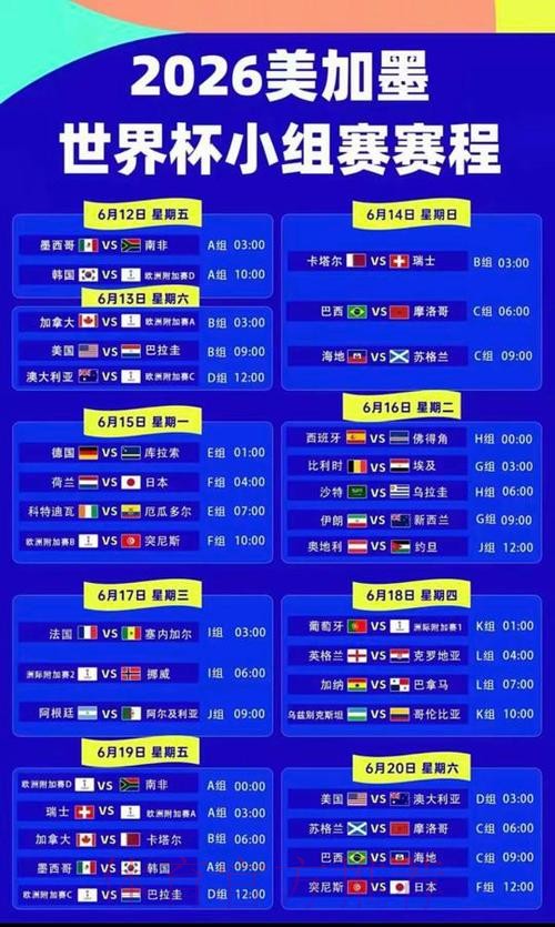 2026美加墨世界杯时间